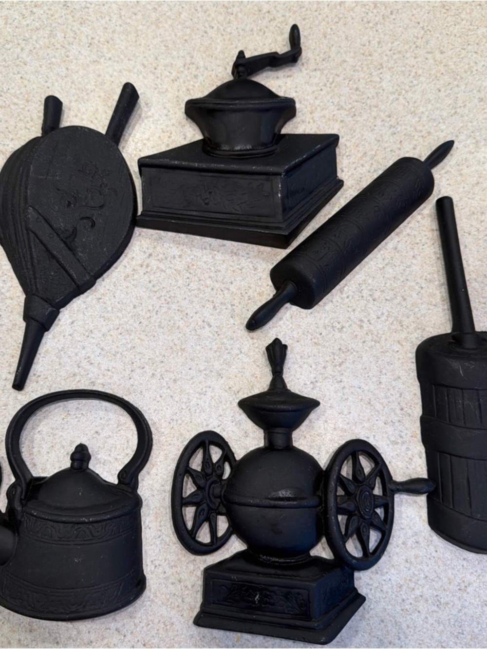 Black Cast Iron looking Kitchen Decor Set - Rustic Home Accents